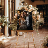 Foto Hochzeitsempfang Zeichen elegante Kalligraphi Poster