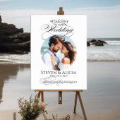 Foto Hochzeitsempfang Zeichen elegante Kalligraphi Poster