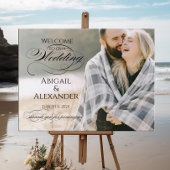 Foto Hochzeitsempfang Zeichen elegante Kalligraphi Poster