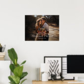 Foto Hochzeitsempfang Zeichen elegante Schrift Poster (Heimbüro)