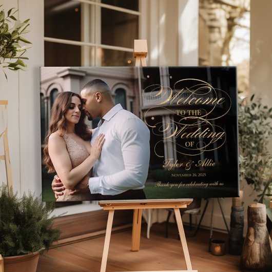 Foto Hochzeitsempfang Zeichen elegantes goldenes D Poster