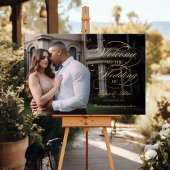 Foto Hochzeitsempfang Zeichen elegantes goldenes D Poster