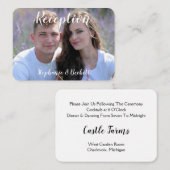 Foto Hochzeitsempfangskarte Begleitkarte (Vorne/Hinten)