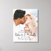 Foto Hochzeitsempfangsschild auf Leinwand gedruckt (Vorderseite)