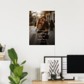 Foto Hochzeitsempfangsschild & elegante Kalligraph Poster (Heimbüro)