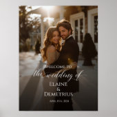 Foto Hochzeitsempfangsschild & elegante Kalligraph Poster (Vorne)