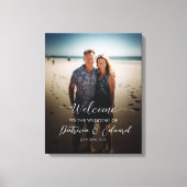 Foto Hochzeitsempfangsschild Leinwanddruck (Vorderseite)