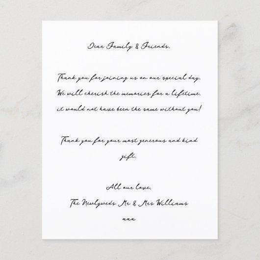 Foto Hochzeitsfeier mit schlichtem Budget dank Dan (Rückseite)