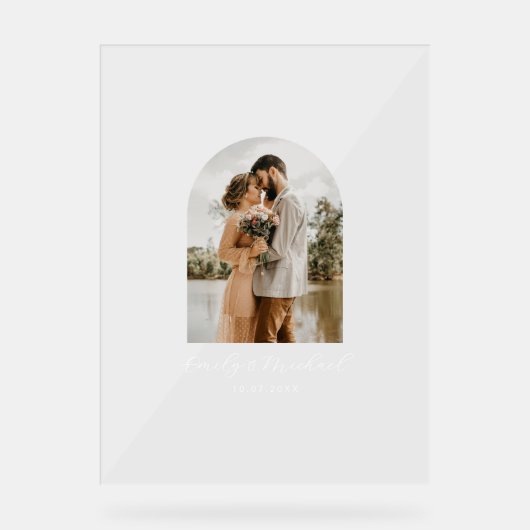 Foto Hochzeitsgast-Unterschriften-Nachrichtentafel Acrylschild (Vorderseite)