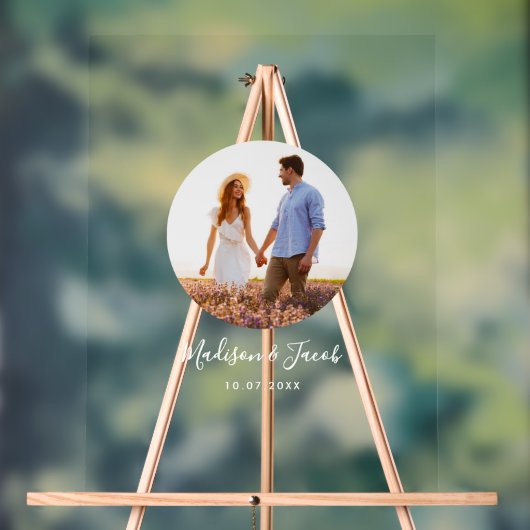 Foto Hochzeitsgästebuch Unterschrift Acrylschild (Neutral)