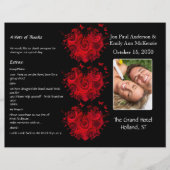 Foto Hochzeitsprogramm Black Gray & White Damask (Vorderseite)