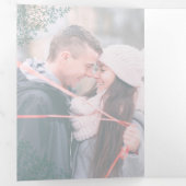 Foto-Hochzeitsprogramm für das grüne Blattlaus Dreifach-gefaltete Programmkarte (Innen Erste Seite)