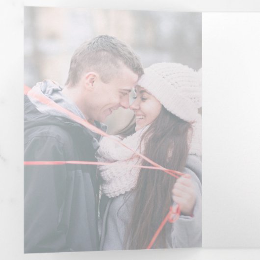 Foto-Hochzeitsprogramm für Herz-Monogramm Dreifach-gefaltete Programmkarte (Innen Erste Seite)