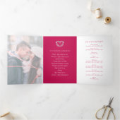 Foto-Hochzeitsprogramm für Herz-Monogramm Dreifach-gefaltete Programmkarte (Innenseite)
