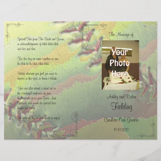 Foto-Hochzeitsprogramm für Softball Sports (Vorderseite)