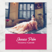 Foto Hochzeitsrosa Weinetikett (Einzelnes Label)