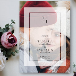 Foto Hochzeitsvellum-Transparenzinitialen Magneteinladung