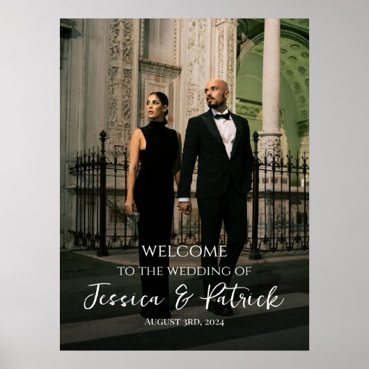 Foto Hochzeitszeichen vollständig anpassbar Poster (Vorne)