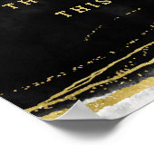 Foto-Hochzeitszettel für Schwarz-weiß & Gold Geode Poster (Ecke)