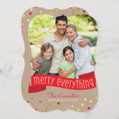 FOTO HOLIDAY BANNER stilvolle Goldfaser Feiertagskarte (Vorne/Hinten)