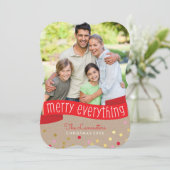 FOTO HOLIDAY BANNER stilvolle Goldfaser Feiertagskarte (Stehend Vorderseite)