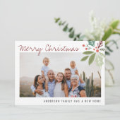Foto Holiday Berry Foliage Weihnachtsreise Ankündigung (Stehend Vorderseite)