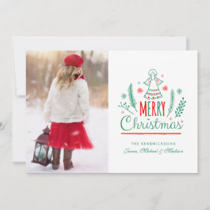 FOTO HOLIDAY CARD   Christmas Folk Art Angel Feiertagskarte