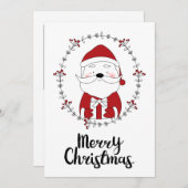 FOTO HOLIDAY CARD | Frohe Weihnachten Doodle Santa (Vorne/Hinten)
