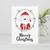 FOTO HOLIDAY CARD | Frohe Weihnachten Doodle Santa (Stehend Vorderseite)