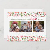 FOTO HOLIDAY CARD | Frohe Weihnachten Holly Cheer (Vorne/Hinten)
