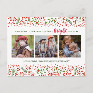 FOTO HOLIDAY CARD   Frohe Weihnachten Holly Cheer