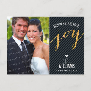 Foto HOLIDAY CARD Kalkboard Glitzer Schwarzes Gold Feiertagspostkarte