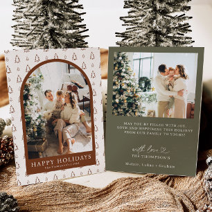 Foto Holiday Card, Moderne Weihnachtskarte Einladung