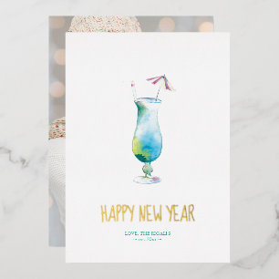 Foto Holiday Card Tropischer Cocktail Folien Feiertagskarte