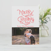 Foto Holiday Card: Typografie Frohe Weihnachten (Stehend Vorderseite)