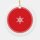 FOTO HOLIDAY DECOR Modernes Schneeflocken rot Keramikornament (Hinten)