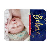 FOTO HOLIDAY Gold glauben magische Weihnachten Magnet (Horizontal)