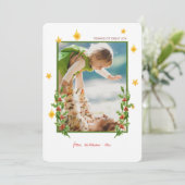 Foto Holiday Greenery Einladung (Stehend Vorderseite)