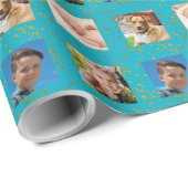 Foto Holiday in Blue und Glitzer Geschenkpapier (Rolleneckpunkt)