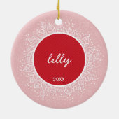 FOTO HOLIDAY ORNAMENT niedliches Wintergrün rosa (Hinten)