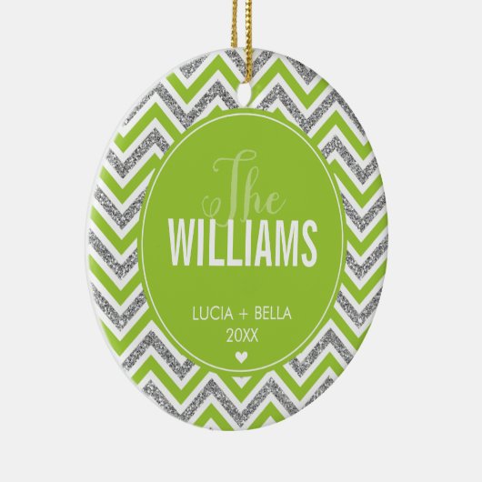 FOTO HOLIDAY ORNAMENT ZICKZACK GLITZER LIMON (Rechts)