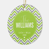 FOTO HOLIDAY ORNAMENT ZICKZACK GLITZER LIMON (Links)