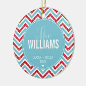 FOTO HOLIDAY ORNAMENT Zickzack Glitzer rot blau (Links)