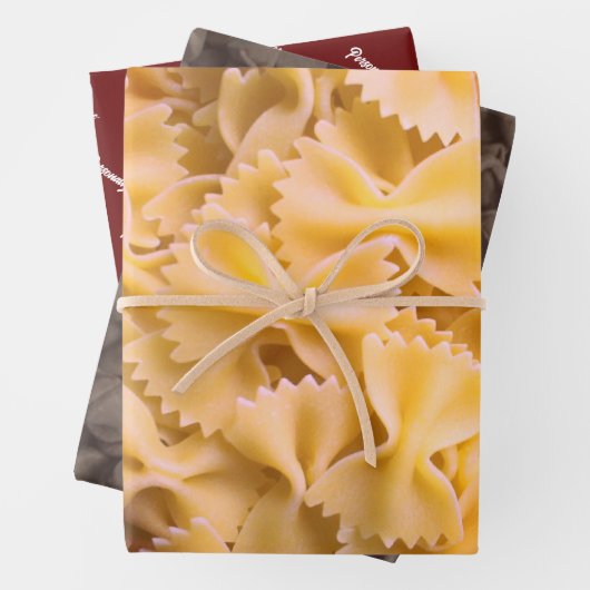 Foto Holiday - Pasta und Schokoladenstücke Geschenkpapier Set (Beispiel)