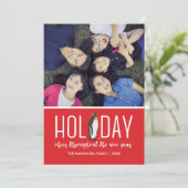 Foto Holiday Penguin Cheer Feiertagskarte (Stehend Vorderseite)