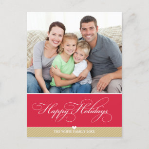 FOTO HOLIDAY POSTCARD : lieblicher Typ 3 Feiertagspostkarte