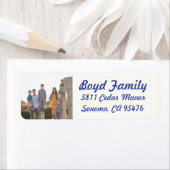 Foto Holiday Rücksendeadressen-Aufkleber: Blau & W (Insitu)