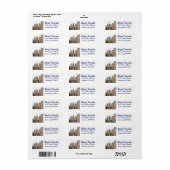 Foto Holiday Rücksendeadressen-Aufkleber: Blau & W (Vorne)