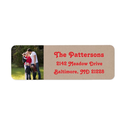 Foto Holiday Rücksendeadressen-Aufkleber: Kraft fa (Vorne)