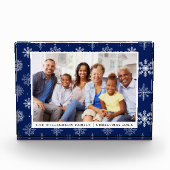 Foto Holiday Snowflakes Blue Foto Block (Vorderseite)